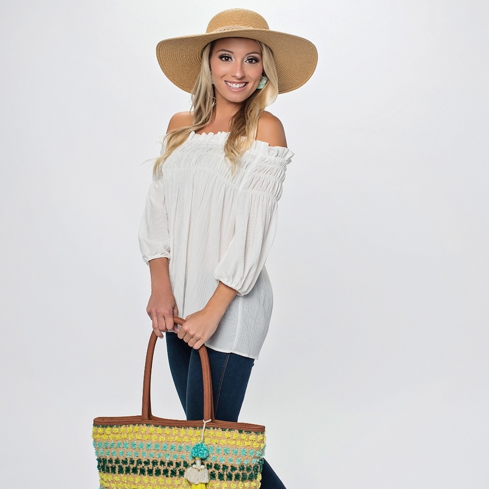 Off the shoulder white vacay top